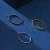 Matte Style Rack Plating Alloy Oval Open Back Bezel Pendants PALLOY-CJ0001-22-FF-5
