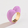 3D Heart Zinc Alloy Enamel Finger Rings FS-WG26371-01-2