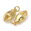 Brass Micro Pave Cubic Zirconia Pendants KK-P308-53G-2