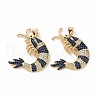 Brass Micro Pave Clear Cubic Zirconia Pendants ZIRC-F135-05G-02-2