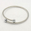 Tarnish Resistant Trendy Men's 304 Stainless Steel Torque Bangles BJEW-L069-01-1