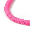 3Pcs 3 Colors Polymer Clay Disc Beaded Stretch Bracelet Sets BJEW-JB10441-02-6