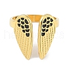 Ion Plating(IP) 304 Stainless Steel Enamel Wing Cuff Finger Rings RJEW-L107-084G-02-2