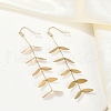 304 Stainless Steel Leaf Stud Earrings for Women EJEW-R008-02G-1
