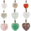 SUNNYCLUE 18pcs 9 styles Natural & Synthetic Mixed Gemstone Pendants G-SC0002-59-1