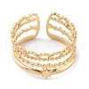 304 Stainless Steel Multi Line Open Cuff Rings RJEW-D002-05G-1
