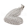Mother's Day Brass Micro Pave Clear Cubic Zirconia Pendants FIND-Z041-20C-2