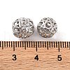 Brass Micro Pave Clear Cubic Zirconia Beads KK-S389-15P-3