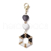 Hexagon Glass Seed Beads Pendant Decorations HJEW-MZ00127-2