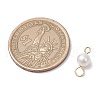 Wrinkle Textured Shell Pearl Round Connector Charms PALLOY-JF03824-01-3