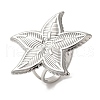 Non-Tarnish 304 Stainless Steel Starfish Open Cuff Rings for Women RJEW-Z053-10P-1