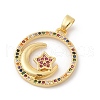 Brass Micro Pave Cubic Zirconia Pendants ZIRC-I069-02G-04-2