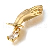 Brass Micro Pave Cubic Zirconia Pendants KK-K398-17G-2