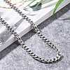 Non-Tarnish Men's 304 Stainless Steel Cuban Link Chain Necklaces X-NJEW-JN03170-01-1