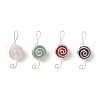 4Pcs 4 Styles Natural Amethyst & Carnelian & Green Aventurine & Rose Quartz Round Copper Wire Wrapped Pendants PALLOY-TA00248-02-1