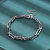 304 Stainless Steel Rectangle Link Chains Bracelets for Men & Women BJEW-D042-44P-3