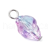 Transparent Spray Paint Glass Pendants PALLOY-JF03689-02-4