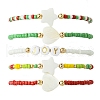 5Pcs 5 Styles Christmas Theme Glass Seed Beaded Stretch Bracelets for Women BJEW-TA00533-1