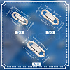   6Pcs 3 Styles 304 Stainless Steel Fold Over Clasps STAS-PH0004-98-3