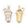 Eco-Friendly Zinc Alloy Milkshake Pendants X-ENAM-R051-16-02G-NR-1