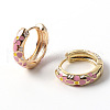 Flower Enamel Hoop Earrings EJEW-G290-03G-F-3