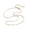 2MM 304 Stainless Steel Dapped Chain Necklaces for Women NJEW-B131-05G-4