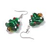 Christmas Theme Glass Dangle Earrings EJEW-TA00475-03-4
