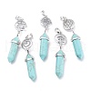Synthetic Turquoise Pointed Big Pendants G-D0021-01P-24-1