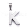 Non-Tarnish 304 Stainless Steel Letter Pendants STAS-H127-K-P-1