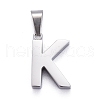 304 Stainless Steel Letter Pendants STAS-H127-K-P-1