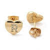 Rack Plating Brass Micro Pave Clear Cubic Zirconia Stud Earrings EJEW-K299-01G-6
