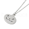 Halloween Series 202 Stainless Steel Cable Chain Pumpkin Pendant Necklaces NJEW-S005-01P-B-1