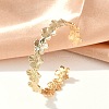 304 Stainless Steel Flower Open Cuff Bangles for Women BJEW-M316-01G-6