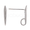 Rhodium Plated 925 Sterling Silver Stud Earring Findings STER-K168-118P-3