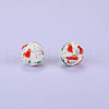 Printed Round Silicone Focal Beads SI-JX0056A-27-1