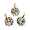 PVD Vacuum Plating 304 Stainless Steel with Paua Shell Pendants STAS-G268-02T-G-1