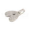 Brass Micro Pave Clear Cubic Zirconia Pendants KK-B099-01P-A-2