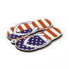 American Flag Theme Single Face Printed Aspen Wood Shoe Big Pendants WOOD-G014-14-4