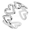 Stainless Steel Hollow Heart Open Cuff Rings for Women OK1306-1-1