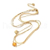 Ion Plating(IP) 304 Stainless Steel Enamel Double Layer Flower & Bees Pendant Necklaces for Women NJEW-F328-19G-01-2