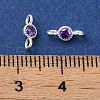 925 Sterling Silver Pave Cubic Zirconia Connector Charms STER-Z007-01P-05-3