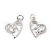 Brass Micro Pave Clear Cubic Zirconia Charms KK-E068-VB185-1