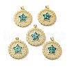 Rack Plating Brass Micro Pave Cubic Zirconia Pendants KK-D088-03G-1