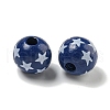 Printed Wood European Beads WOOD-G022-03B-2