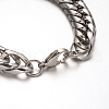Tarnish Resistant 304 Stainless Steel Curb Chain Bracelets BJEW-M167-04P-2