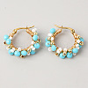 Handmade Glass Crystal Imitation Pearl Hoop Earrings HL6651-2-1