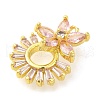 Rack Plating Brass Micro Pave Cubic Zirconia Pendants KK-S396-69G-2