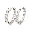 Clear Cubic Zirconia Hinged Hoop Earrings EJEW-F288-11P-1