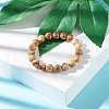 Natural Picture Jasper Round Beads Stretch Bracelet for Girl Women BJEW-JB06895-01-2