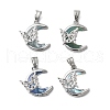 Brass Micro Pave Cubic Zirconia with Glass Pendants KK-Z103-13P-1